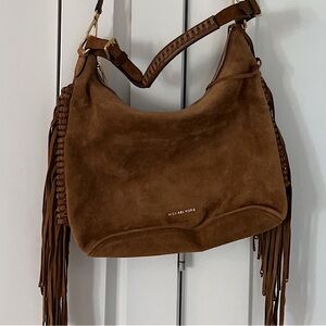 Michael Kors Fringe Hobo Bag Brown Suede Great Condition